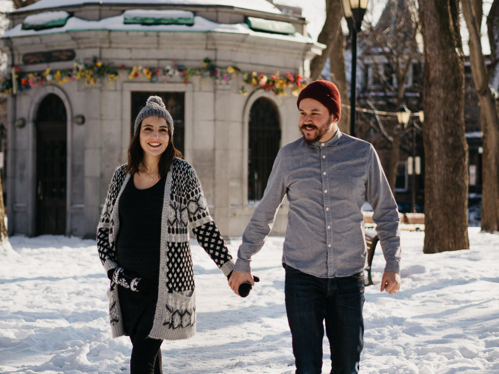 séance photo de couple en hiver en extérieur