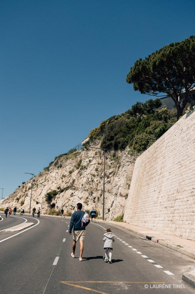 reportage photo sur la Corniche de marseille lors de l'évènement "La Voie est libre"