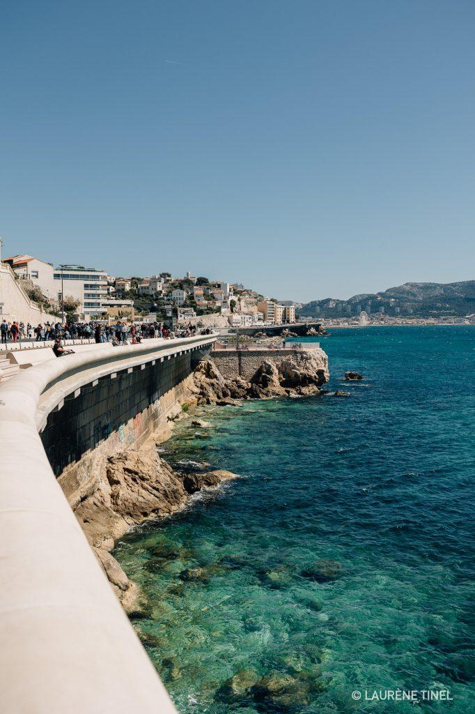 Vue de la Corniche Kennedy à Marseille lors de l'évènement "La Voie est libre"