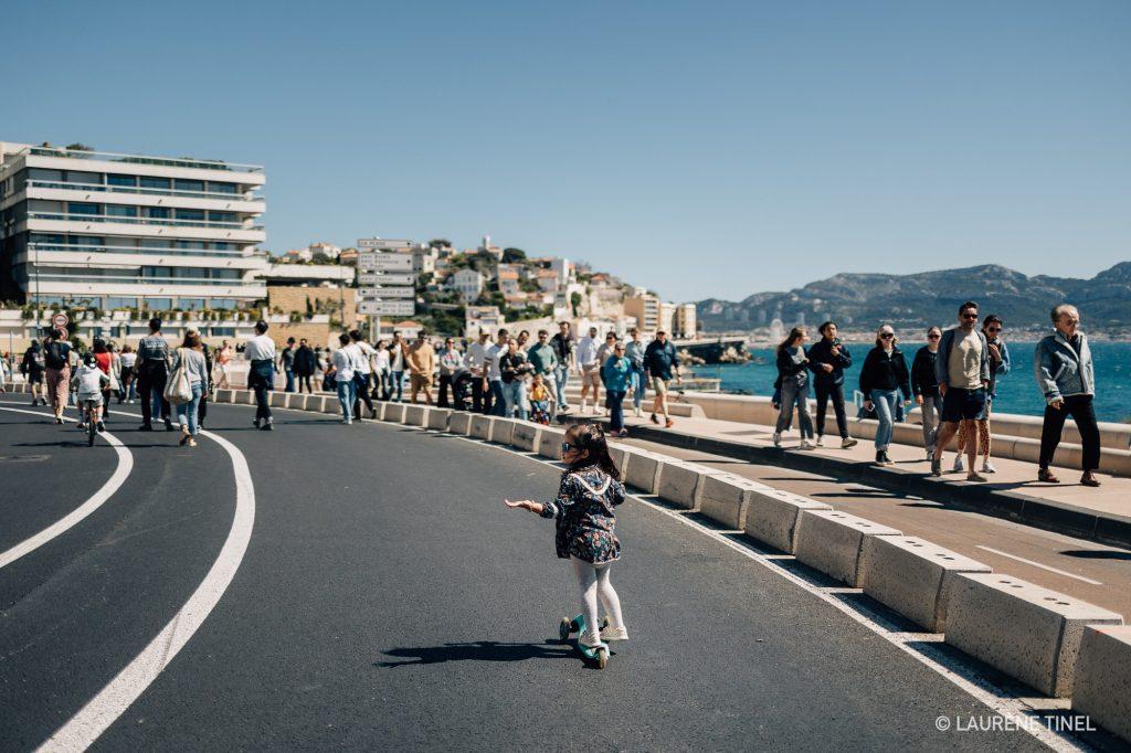 reportage photo sur la Corniche de marseille lors de l'évènement "La Voie est libre"