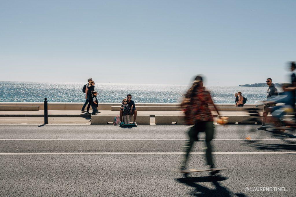 reportage photo sur la Corniche de marseille lors de l'évènement "La Voie est libre"