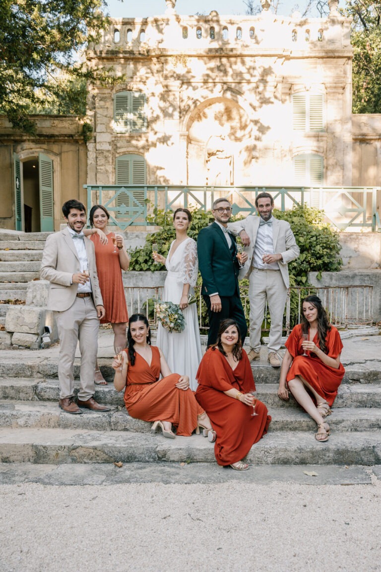photo de groupe mariage à la bastide de la Toursainte Marseille