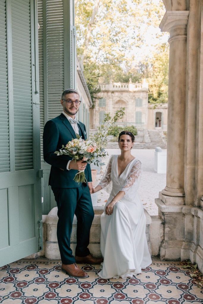 Portrait des mariés à la bastide de la Toursainte à Marseille